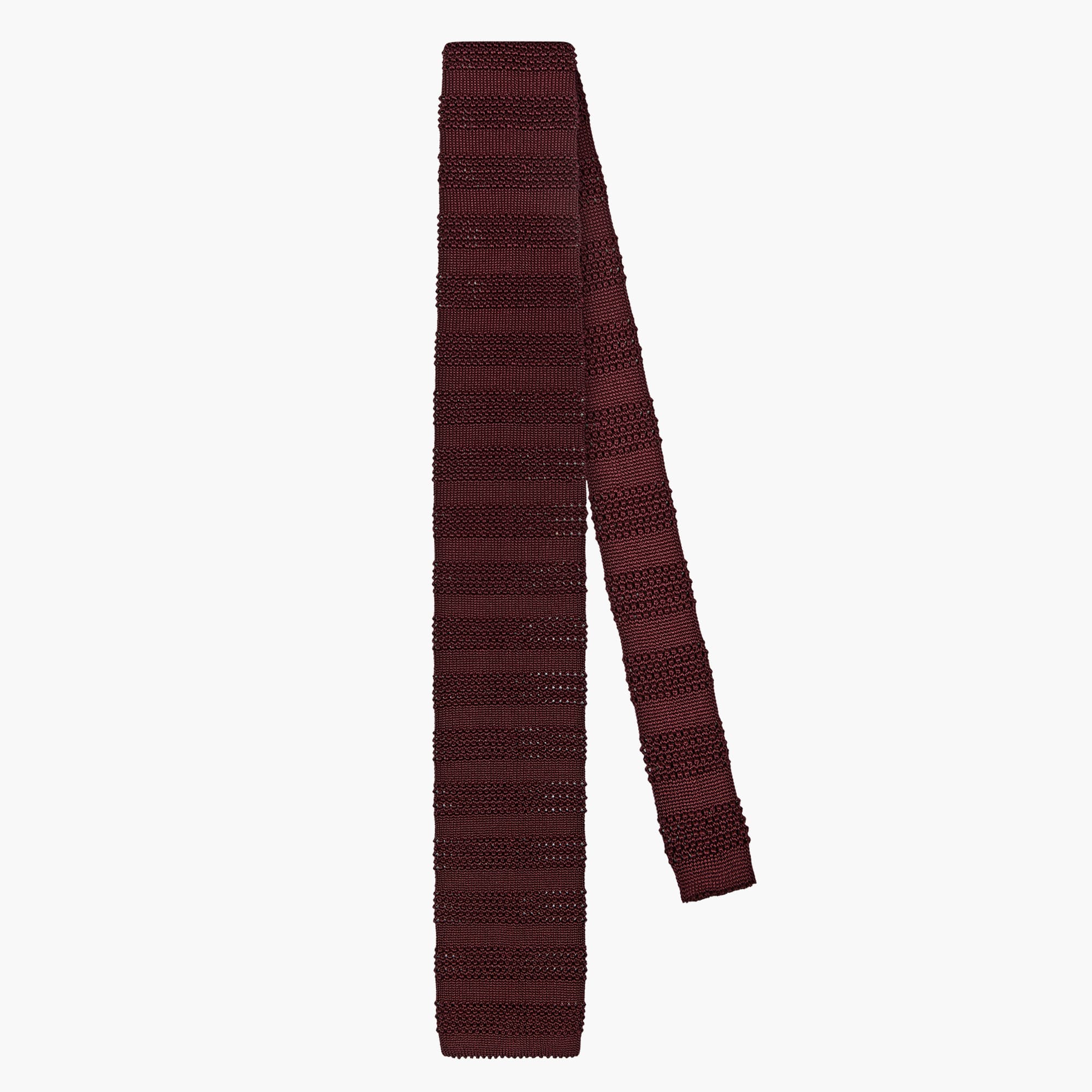 Knitted Solid Tie - Burgundy