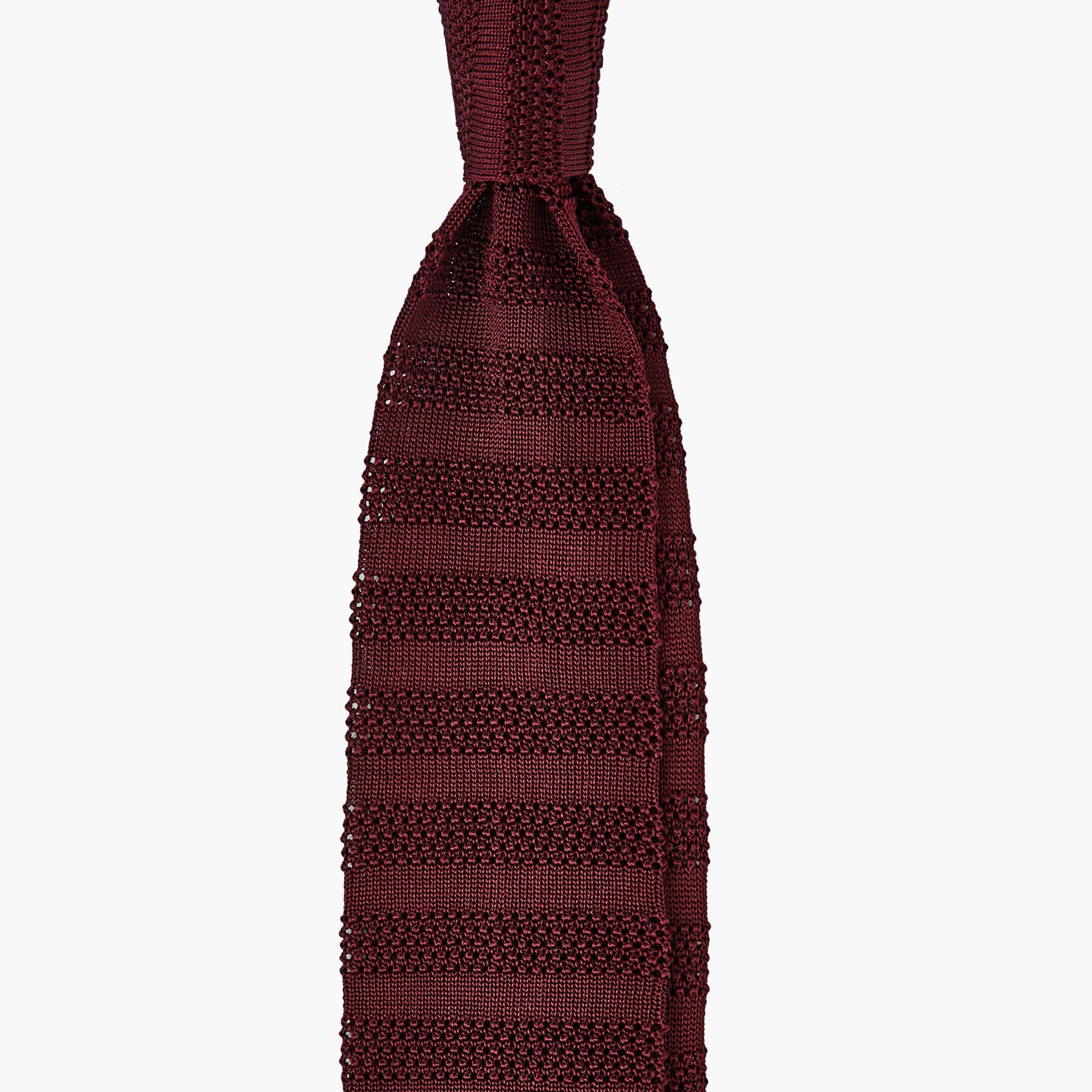 Knitted Solid Tie - Burgundy