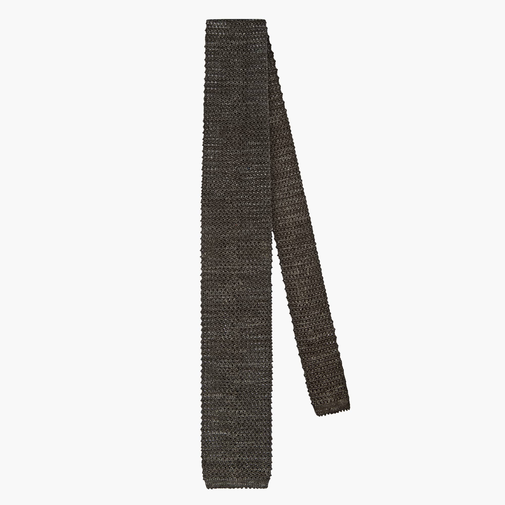 Knitted Solid Tie - Melange Grey