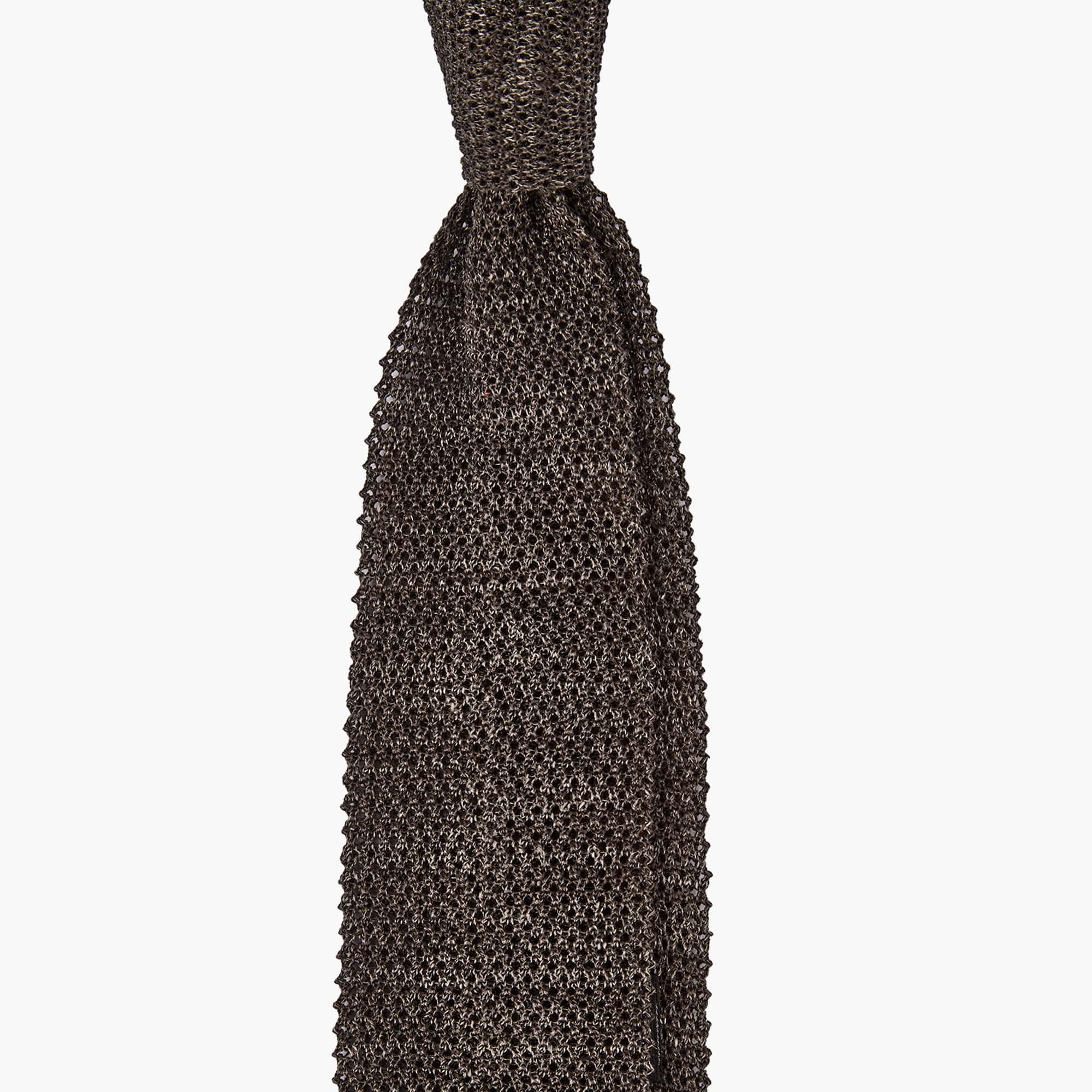 Knitted Solid Tie - Melange Grey