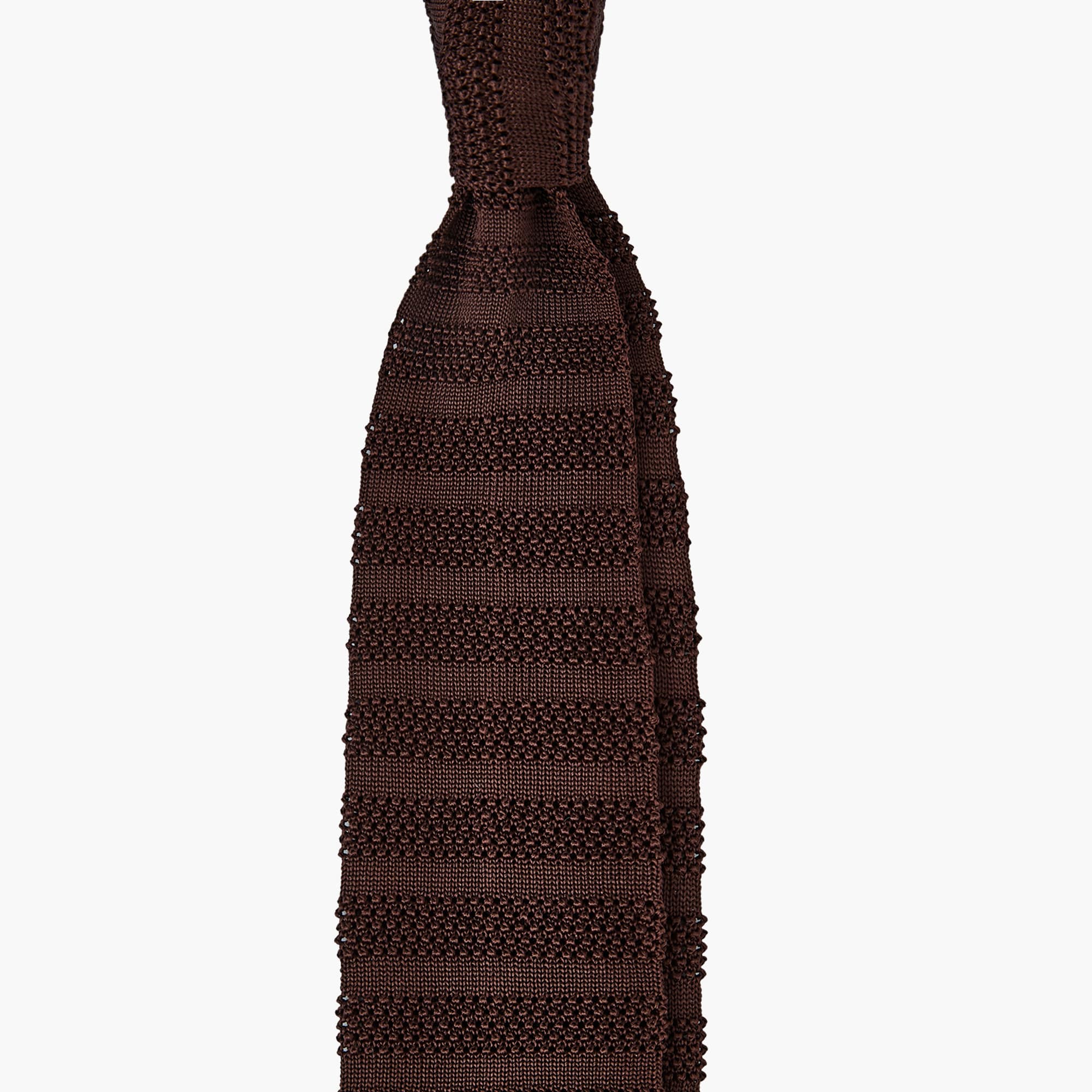 Knitted Solid Tie - Brown