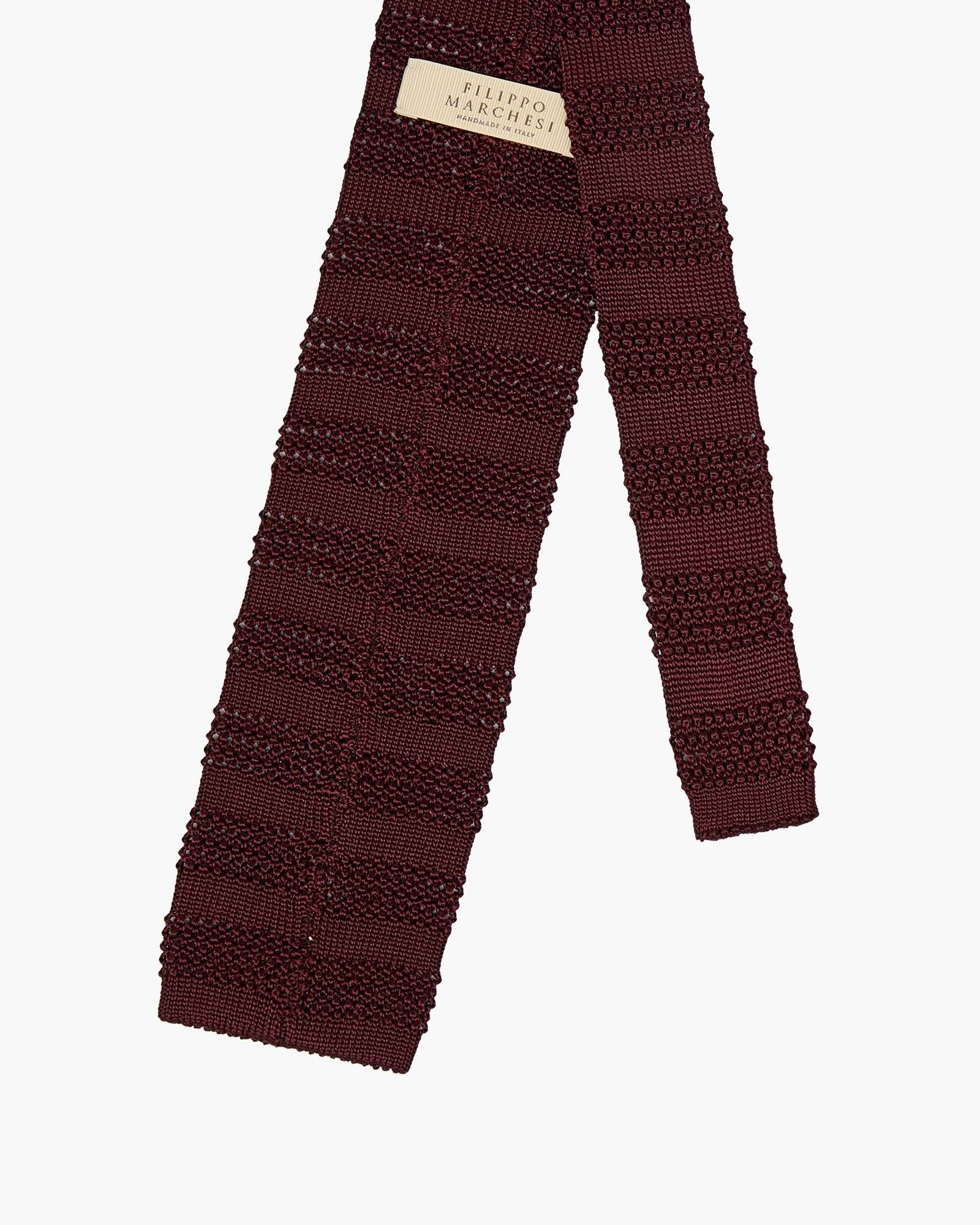 Knitted Solid Tie - Burgundy