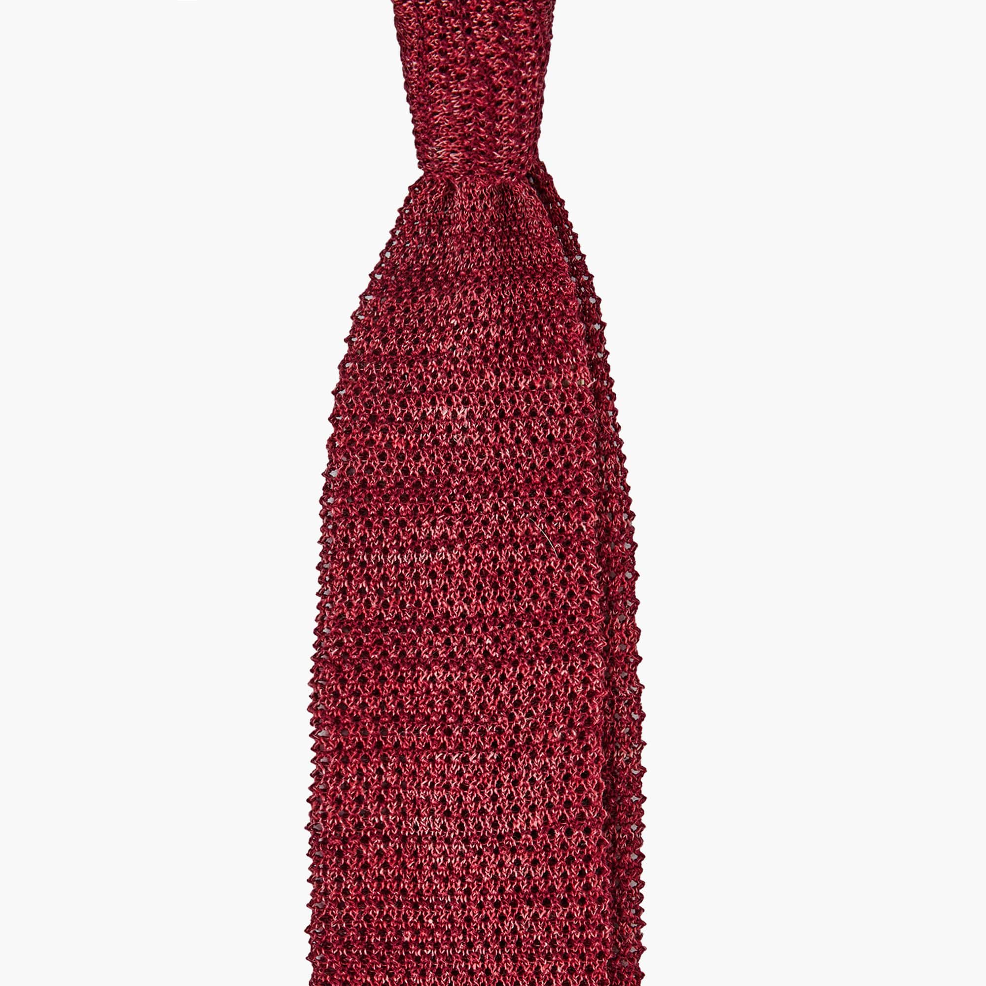 Cravatta Tricot in Maglia - Rosso Melange