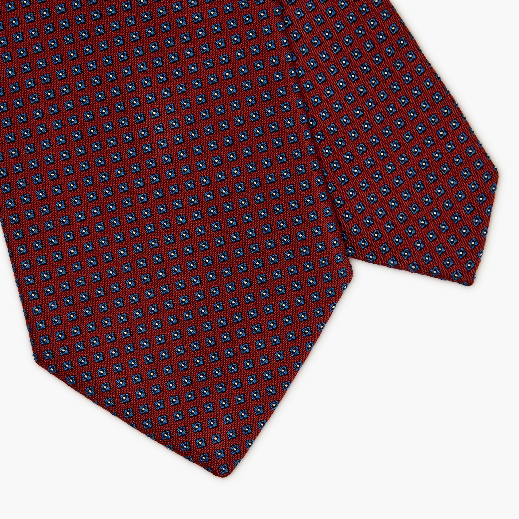 3-Fold Micro Pattern Jacquard Silk Tie - Burgundy