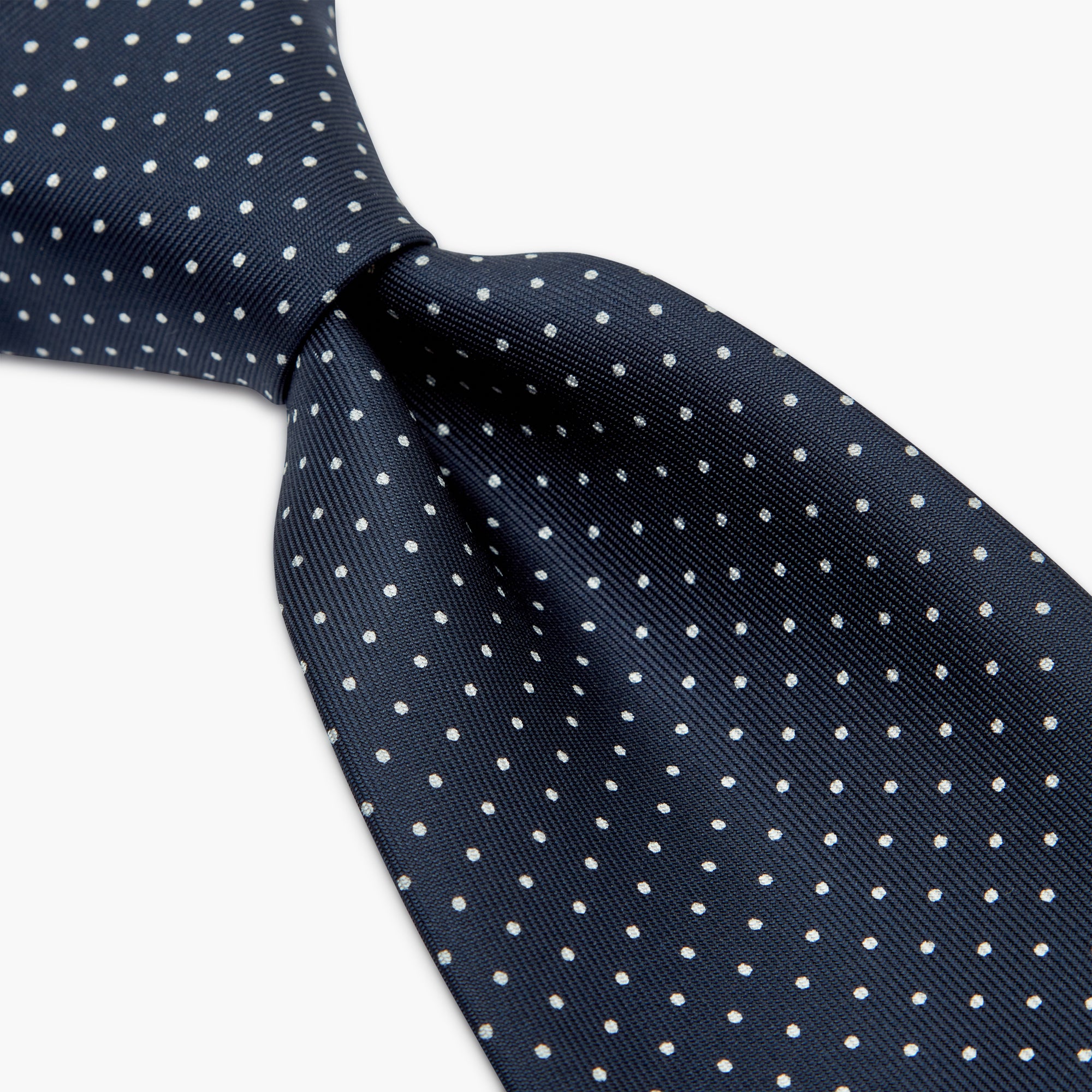 3-Fold Polka Dot Printed English Silk Tie - Blue
