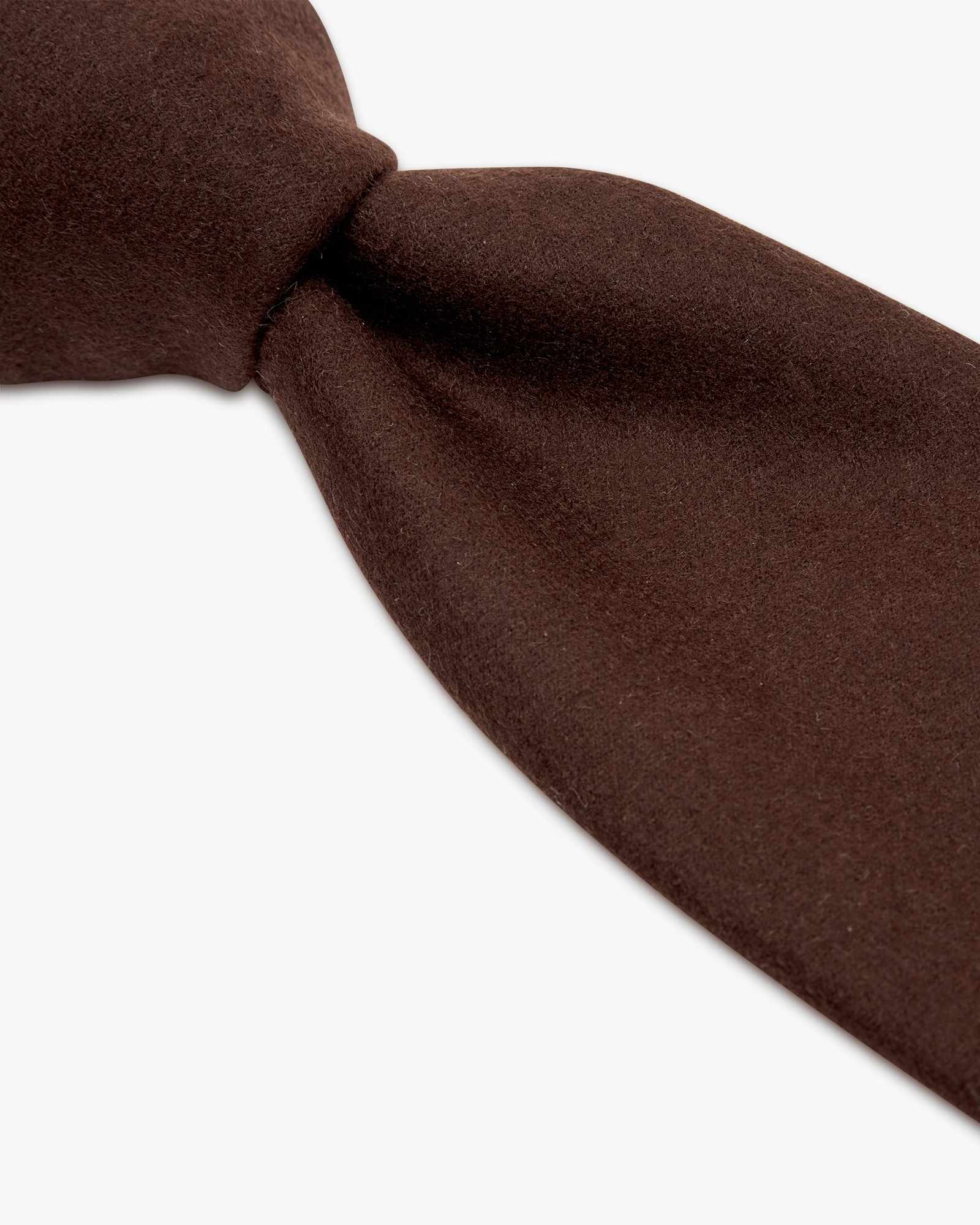 3 Fold Wool Tie - Brown