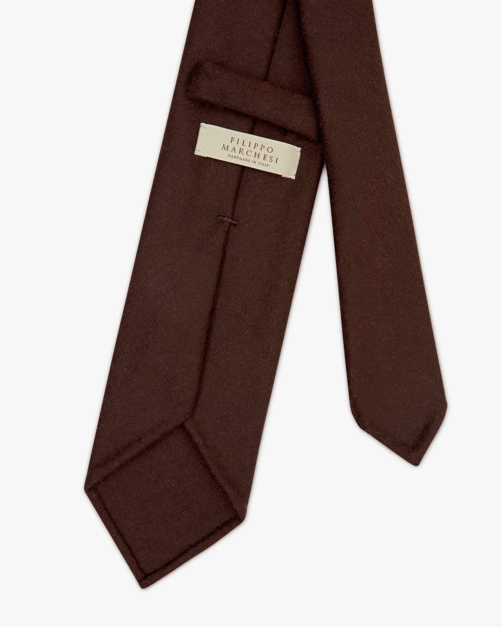 3 Fold Wool Tie - Brown