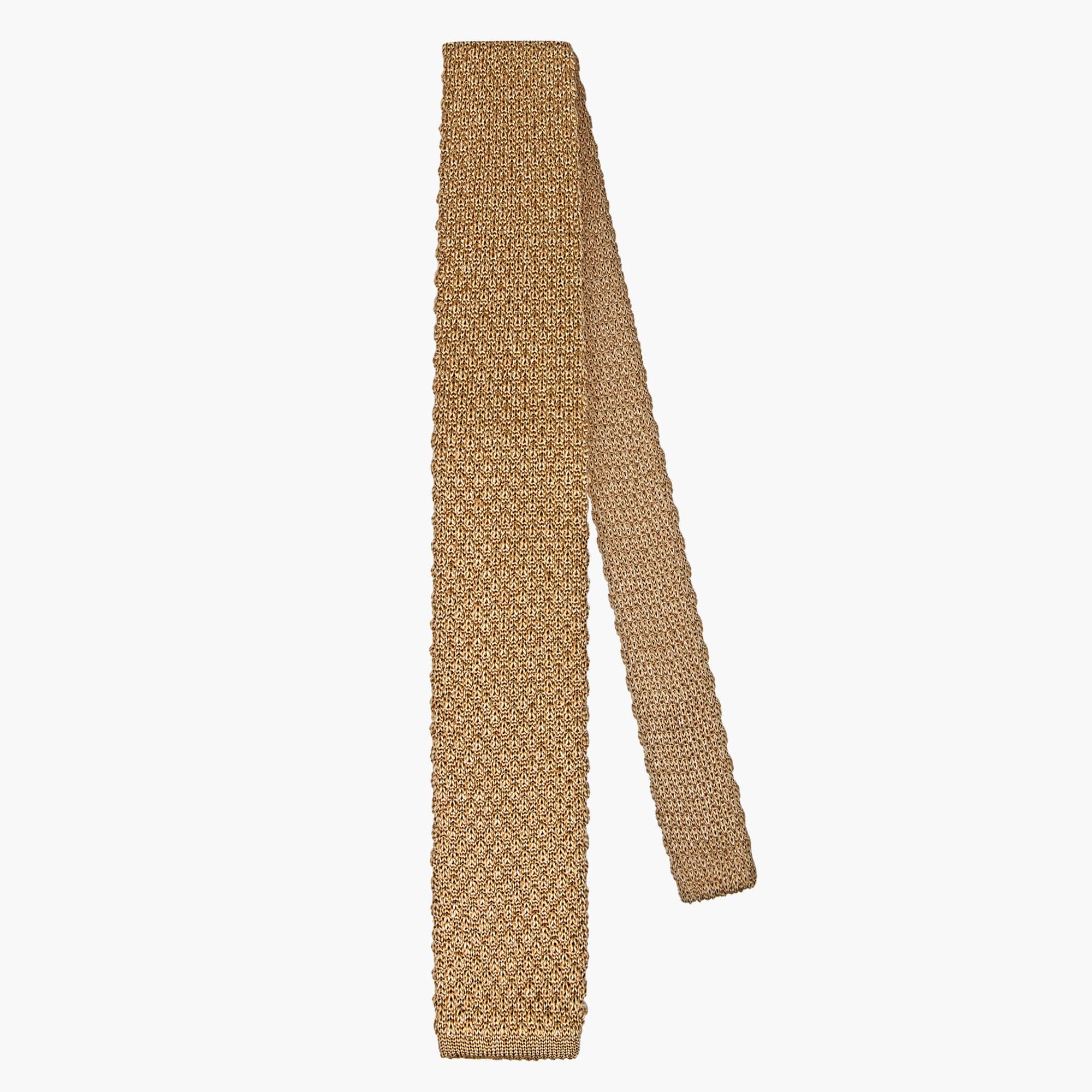 Cravatta Tricot in Maglia - Beige Melange