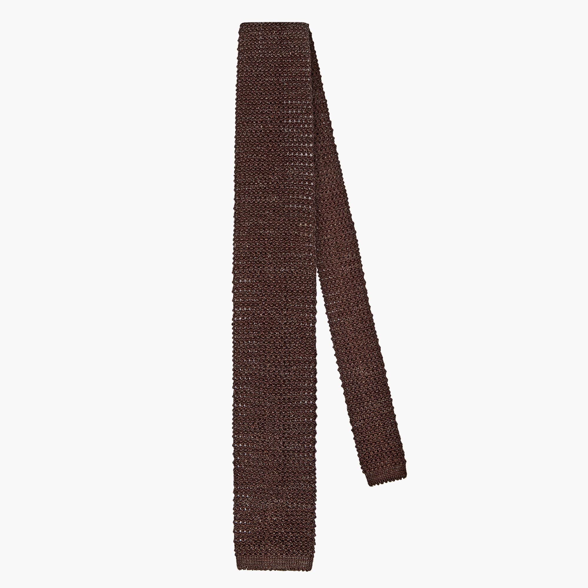 Cravatta Tricot in Maglia - Marrone Melange