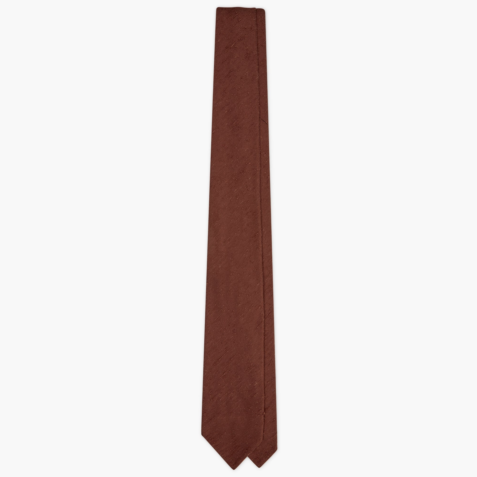 3-Fold Shantung Silk Tie - Brown