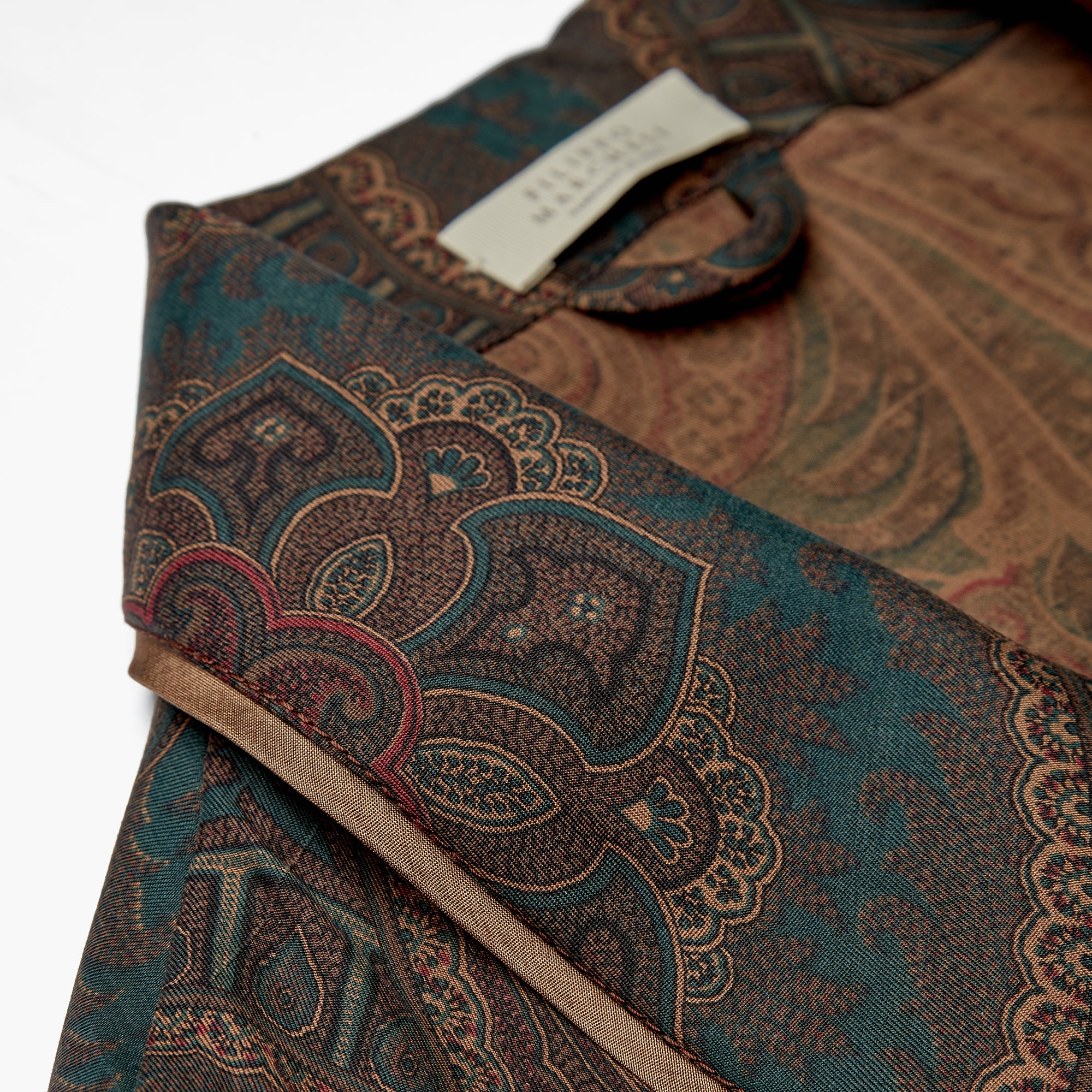 Paisley Forest Green Silk Dressing Gown