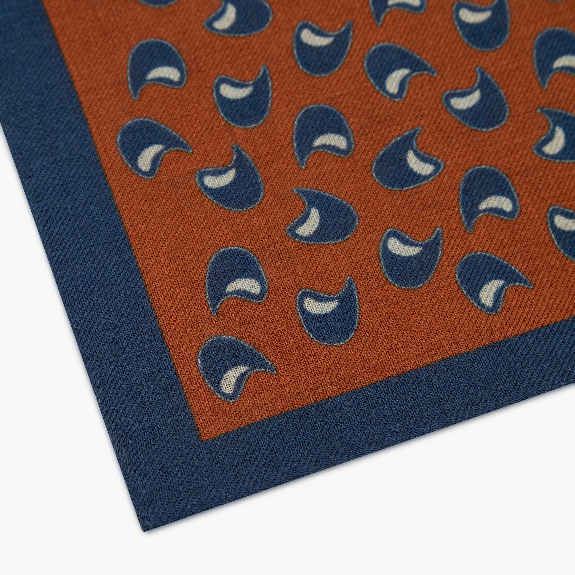 Wool Pocket Square - Blue Brown