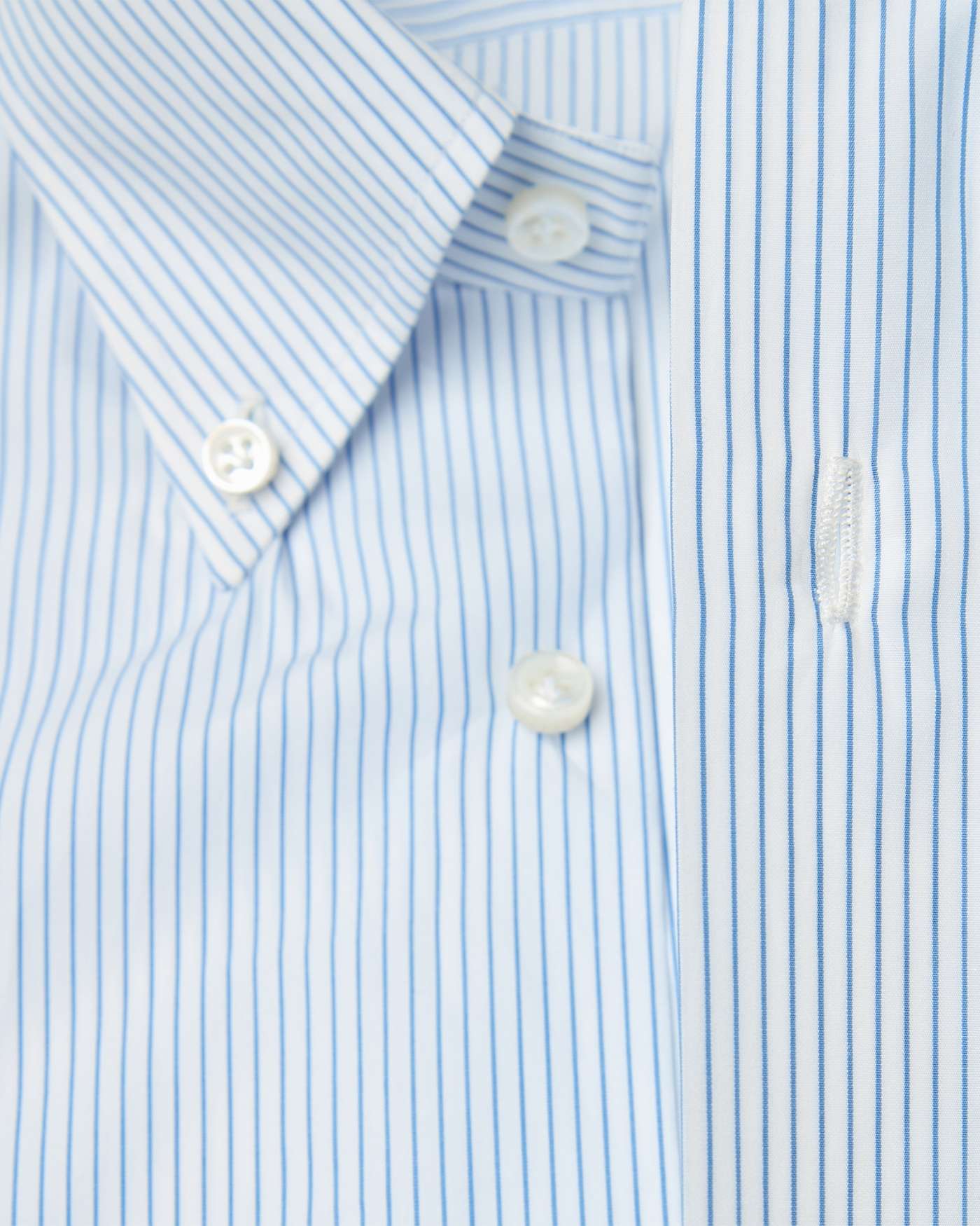 Classic Sartorial Thin Stripe Button Down Collar Shirt – Light Blue