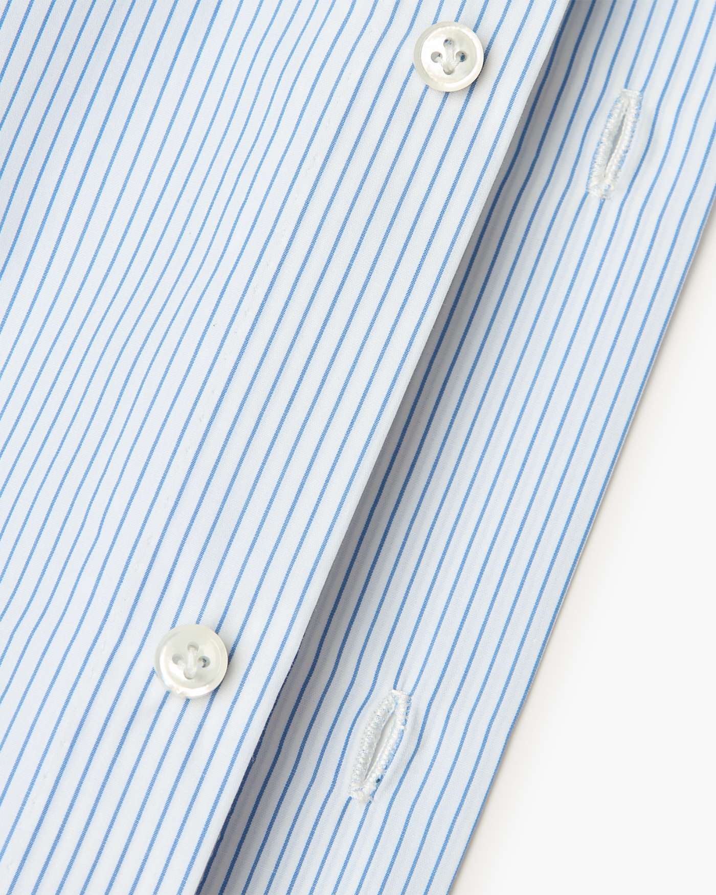 Classic Sartorial Thin Stripe Button Down Collar Shirt – Light Blue