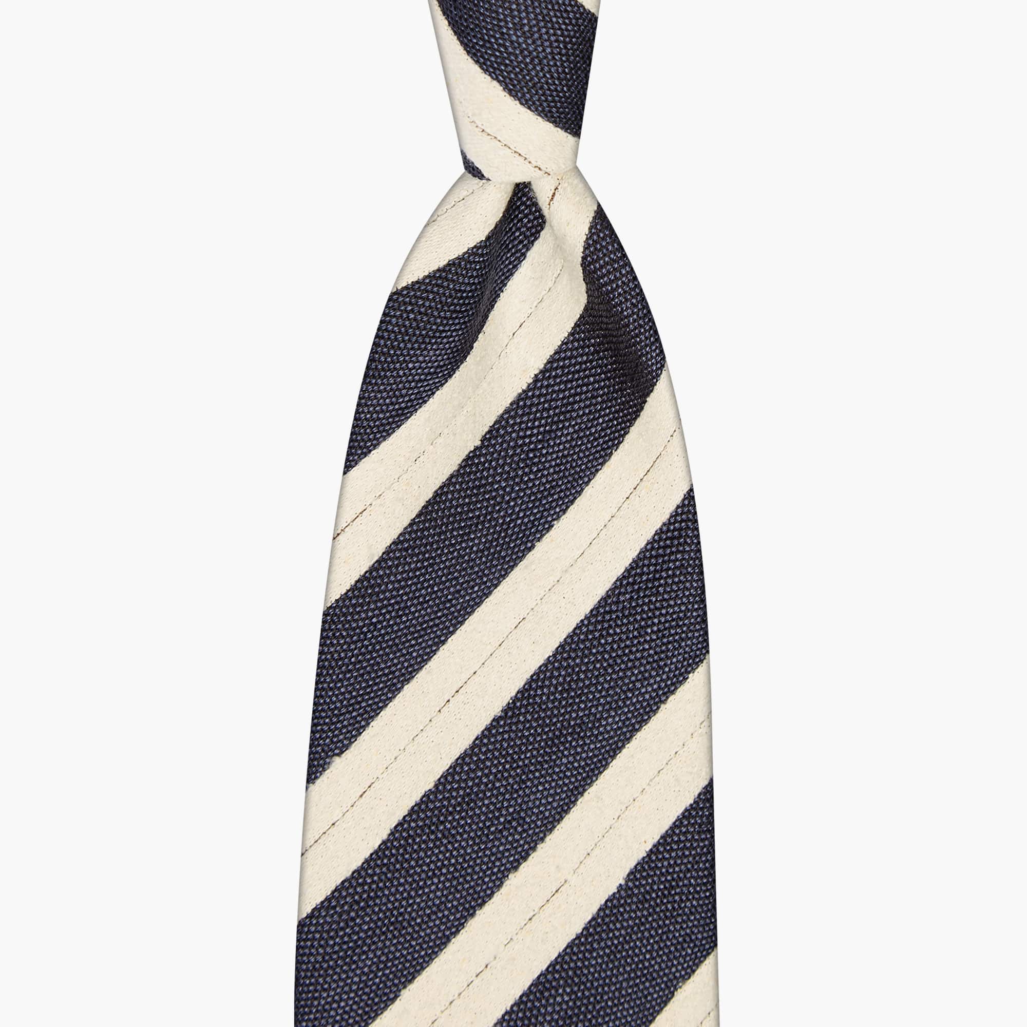 3-Fold Multi Stripe Jacquard Silk Tie - Blue
