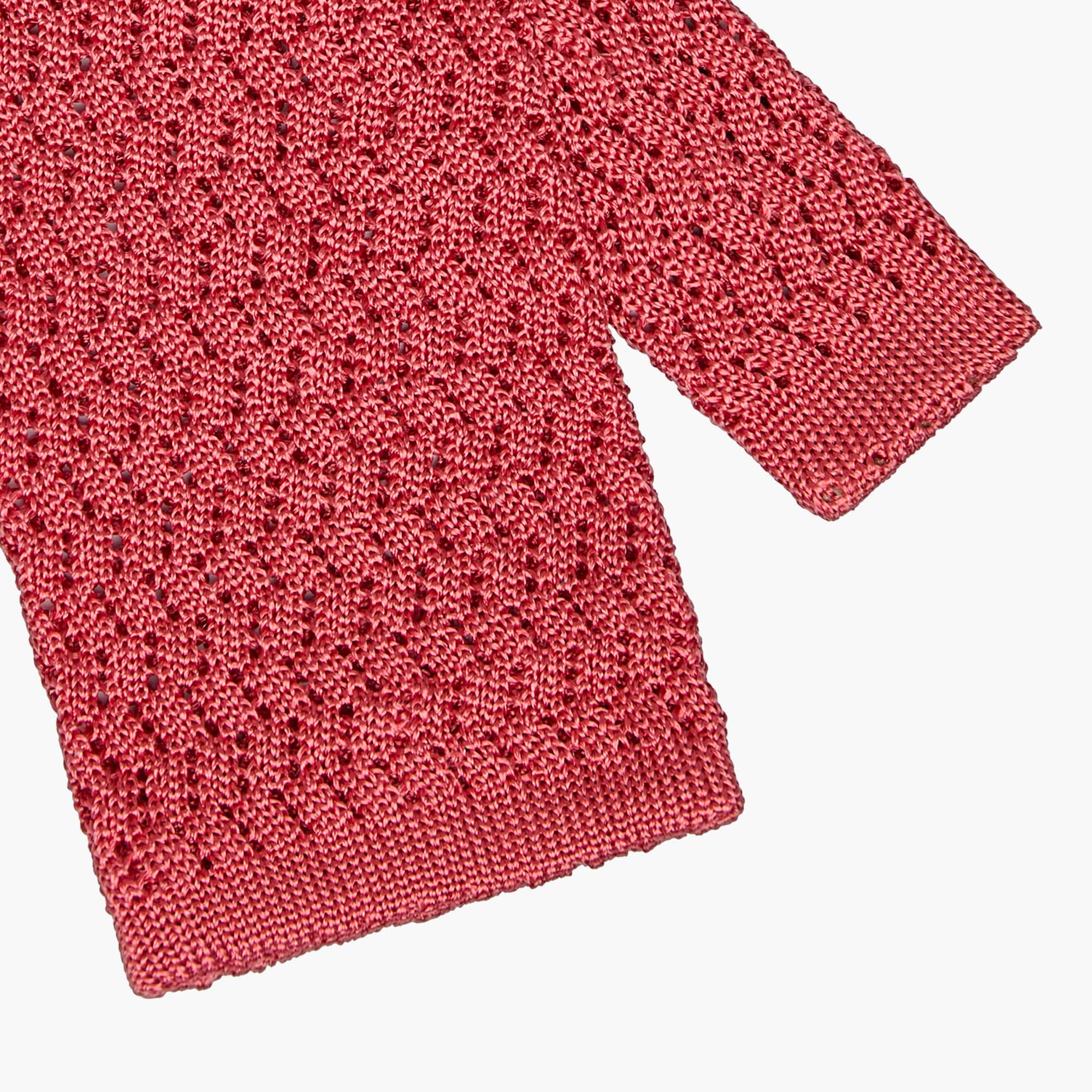 Cravatta Tricot in Maglia ZigZag - Corallo